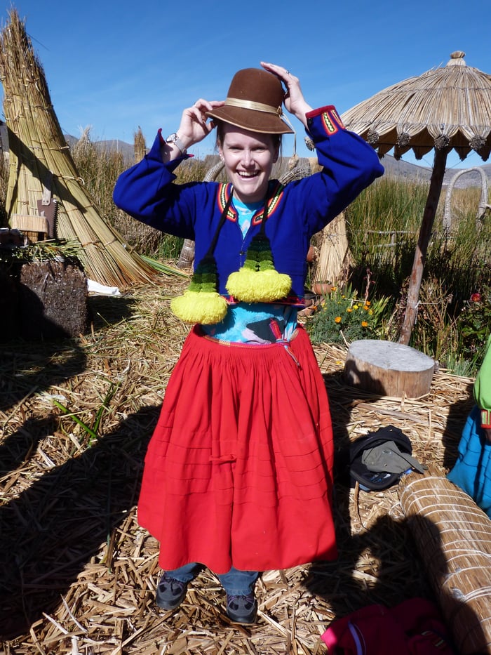 Sarah getting involved in local culture