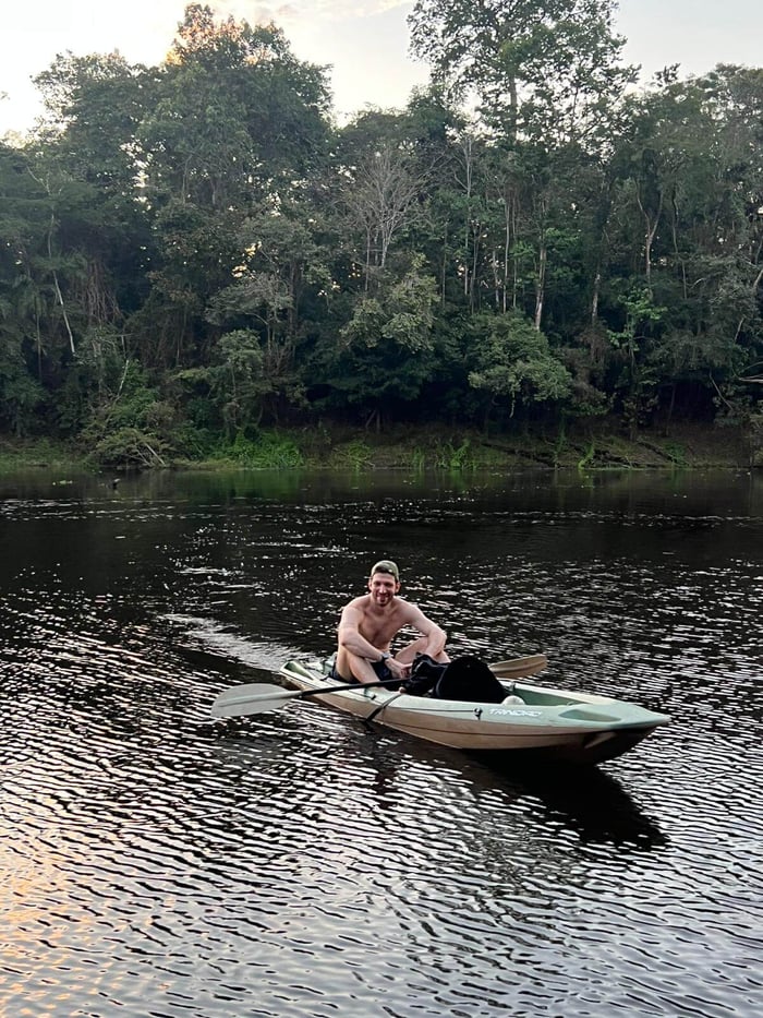 Guiliano on the Amazon River