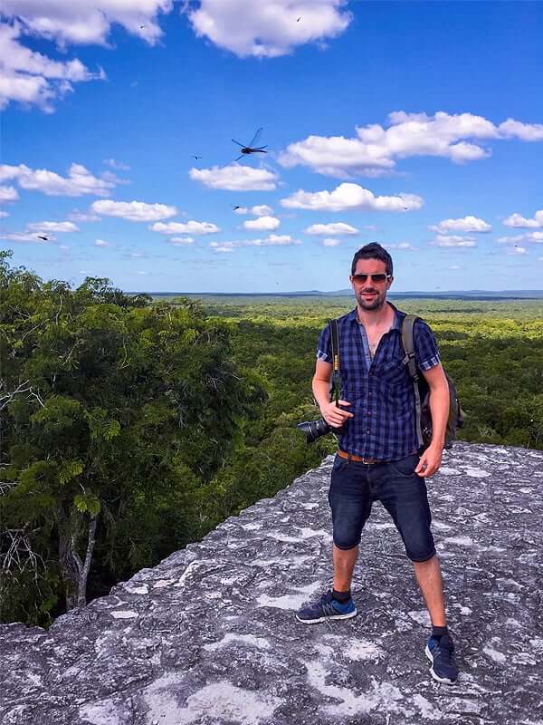 Lewis exploring Calakmul