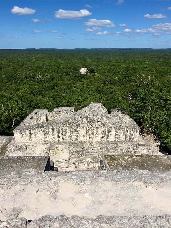View from the top of a temple in Calakmul