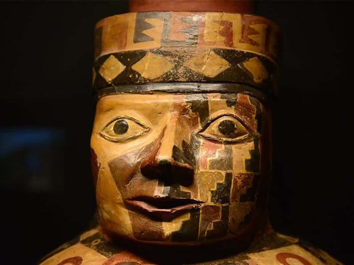 Ceramic face from the Pachacamac site