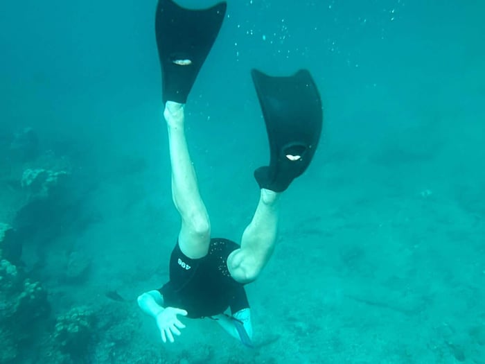 Snorkelling in the sea of the Galapagos Islands