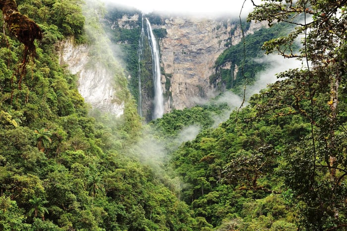 Gocta Waterfalls, one of the tallest waterfalls in the world, located in the Amazonas region of northern Peru