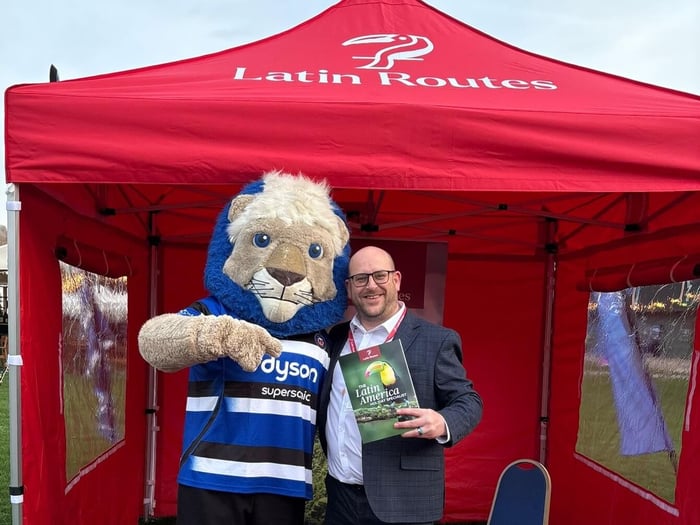 Paul with Bath Rugby's Mascot