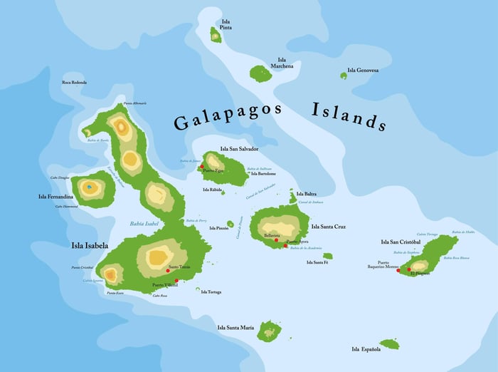 Map of the Galápagos Islands