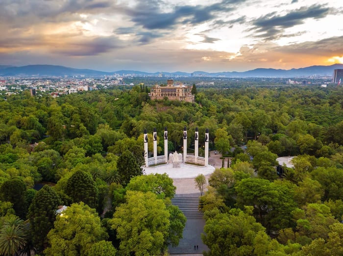 Mexico City - Chapultepec panoramic view - sunset