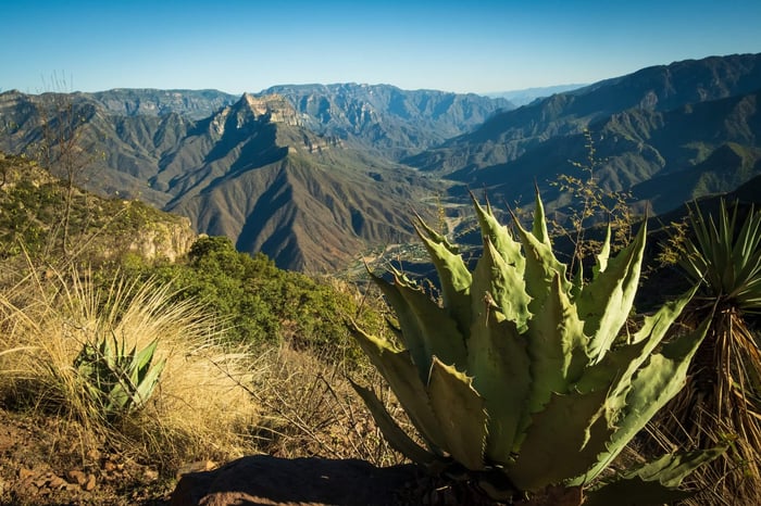 mexico Urique Copper Canyon Mexican Mountain Village valley at sierra madre occidental, Chihuahua,