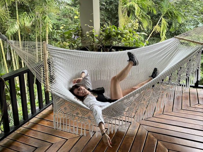 Julia enjoying the hammock