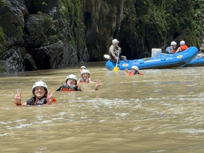 Chelsea and the team exploring the Pacuare River