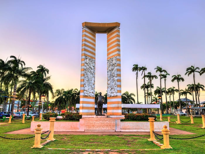 Palmistes Square in Cayenne, French Guiana