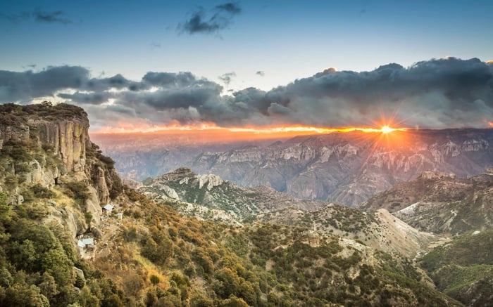 Sunrise over Copper Canyon in Chihuahua, Mexico