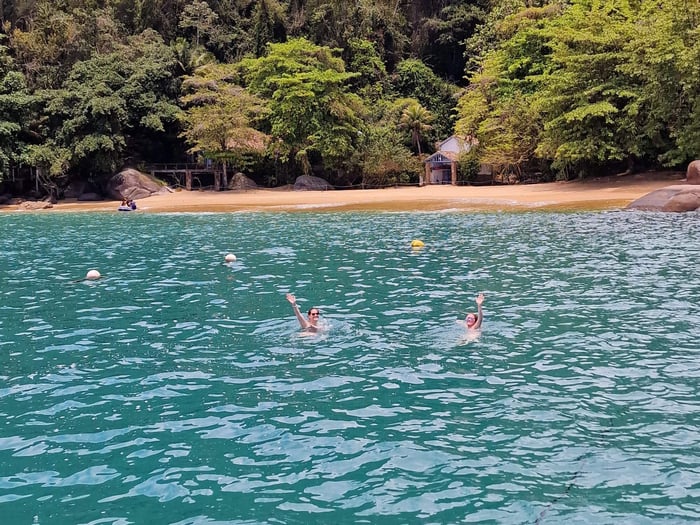 In the sea in Paraty