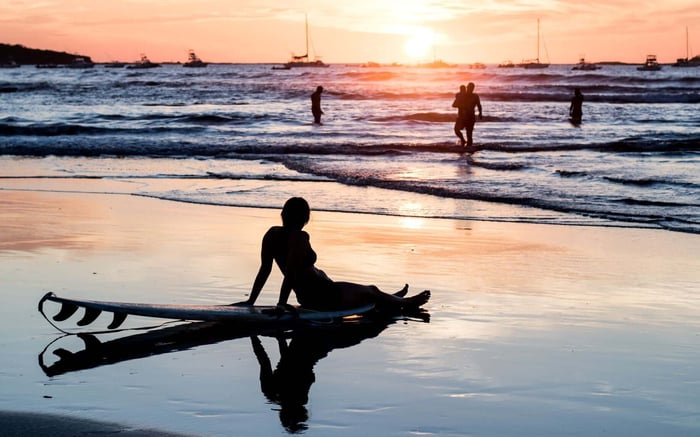 Tamarindo beach at Sunset, Costa Rica