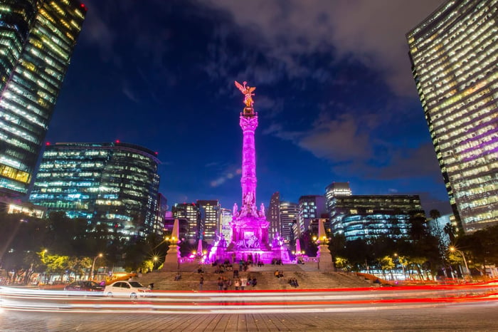 he Angel of Independence in Mexico City