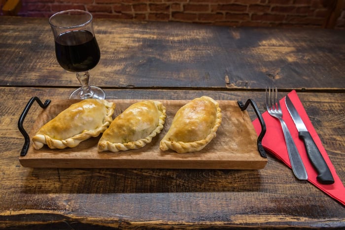 Traditional baked Argentine empanada