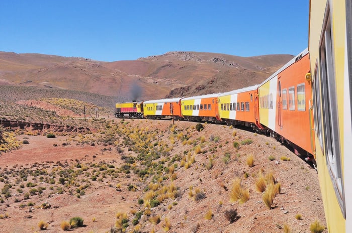 Train to the clouds goes from Salta to La Polvorilla viaduct.