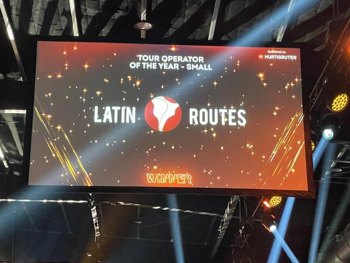 Latin Routes team celebrate winning a TTG Travel Award Win