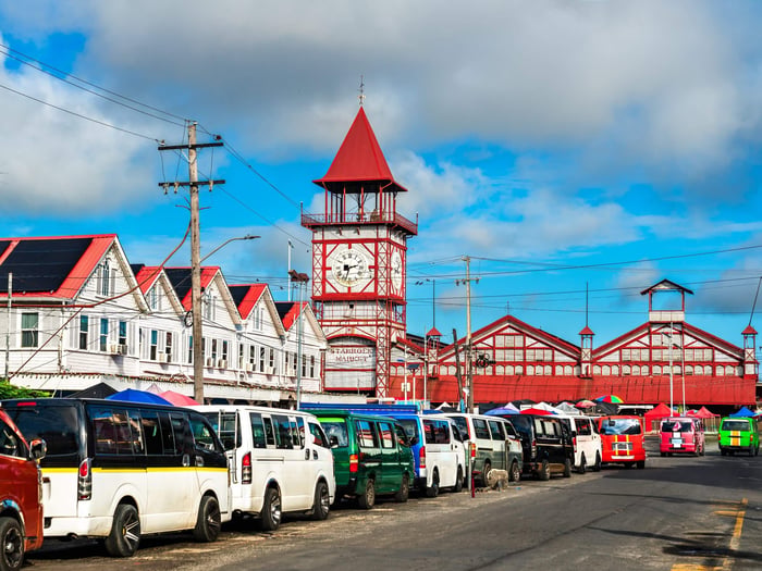 Vibrant Stabroek Market Georgetown, the capital of Guyana