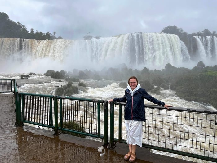 A wet day at Iguazu Falls with Jenna