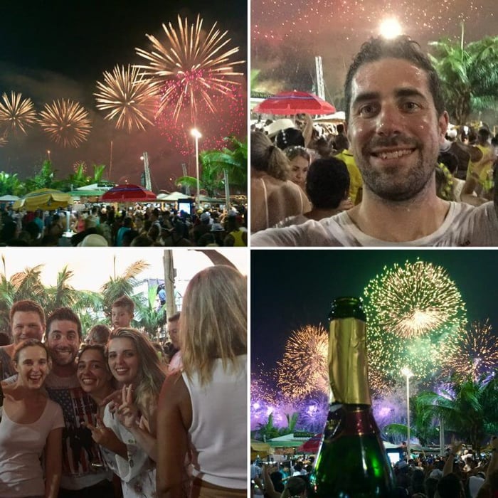 Lewis and friends enjoying the show on NYE
