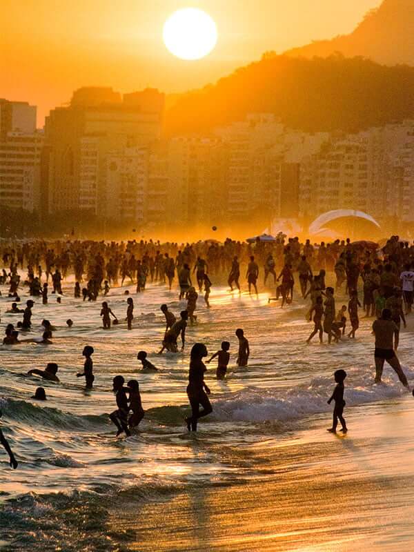 Sunset Beach Silhouettes in Rio