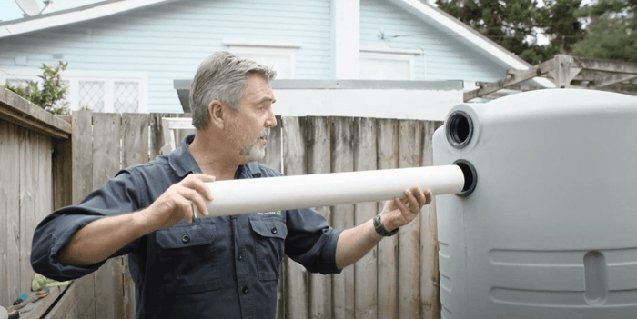 Peter installs the pvc pipe into the Wallace seals