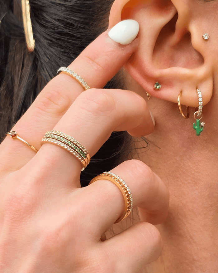 dopamine jewellery studs earrings enamel personality gemstones ring eternity stacking