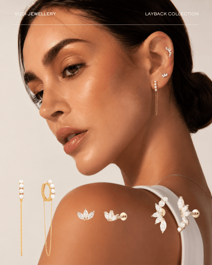 flatback earring stack guide to wearing flatback earrings piercing sydney why flatback jewellery guide butterfly hoop