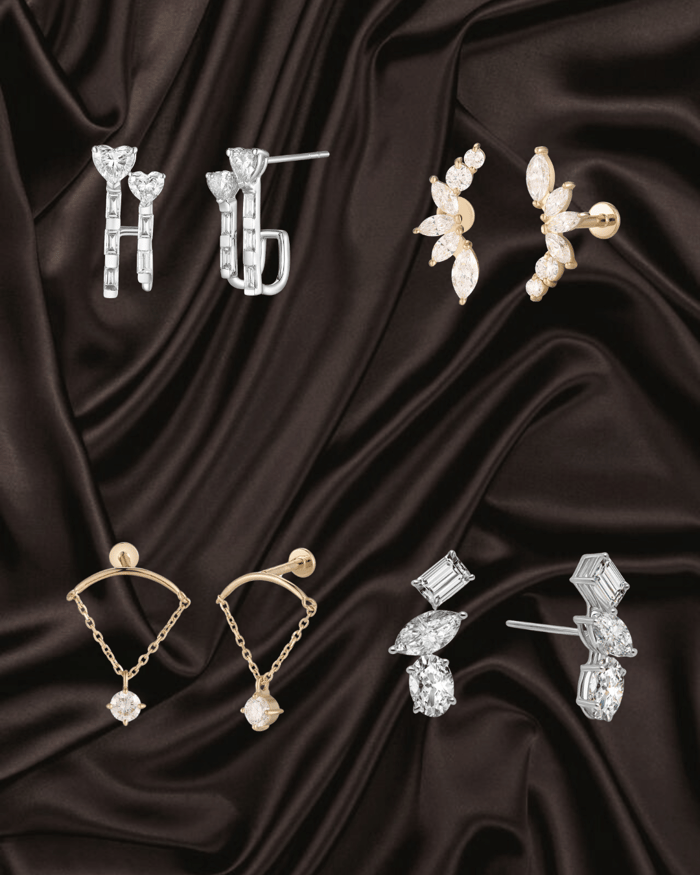 lab-grown diamonds earrings flatback jewellery