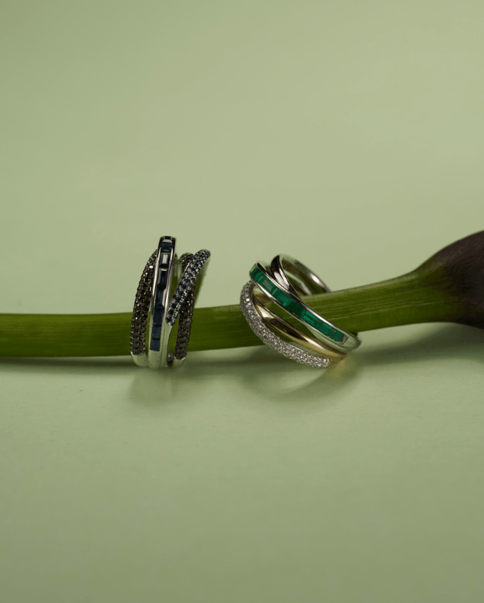 prana collection vuoi fine jewellery craft birthstone jewellery collection energy  emerald, sapphires rings