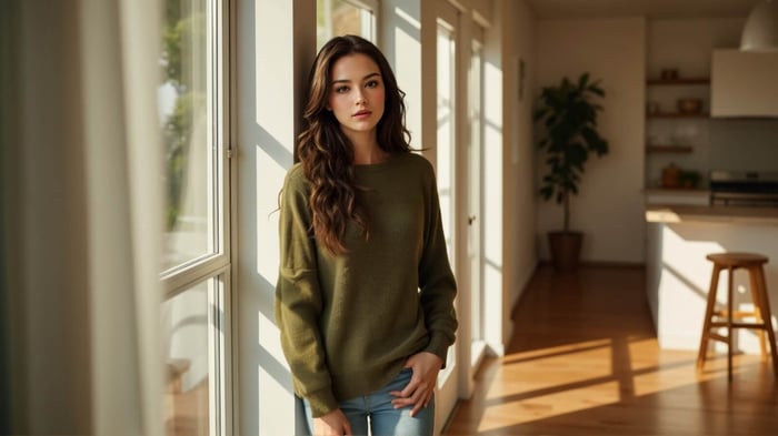 Women’s Fleece Pullover: Meet the Barley Sweater from Santori – styled for Santori The Label’s 2025 editorial line, focusing on women's fleece pullover.