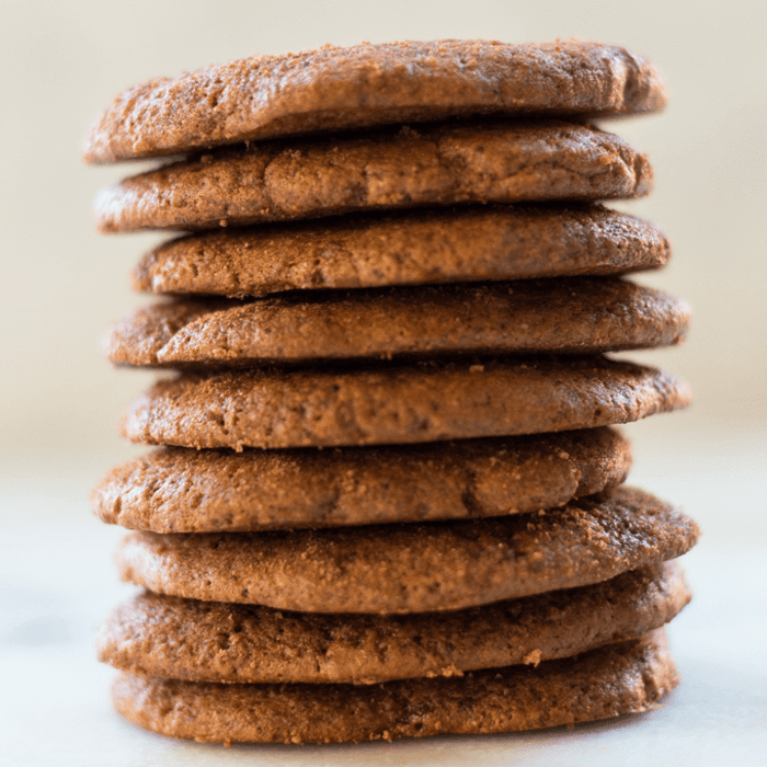 A stack of ginger molasses cookies ready to eat.