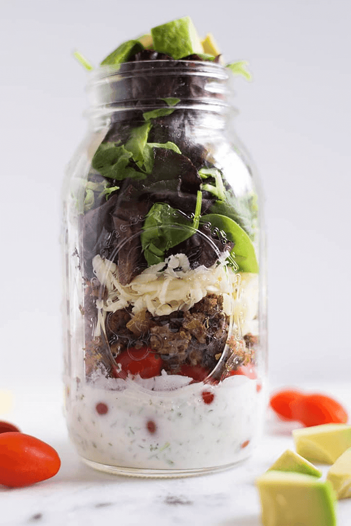 An image of healthy taco salad recipe ready to eat.