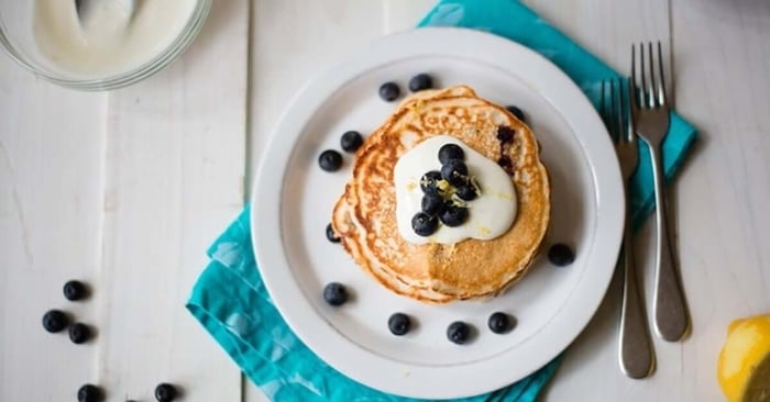 Lemon Blueberry Protein Pancakes