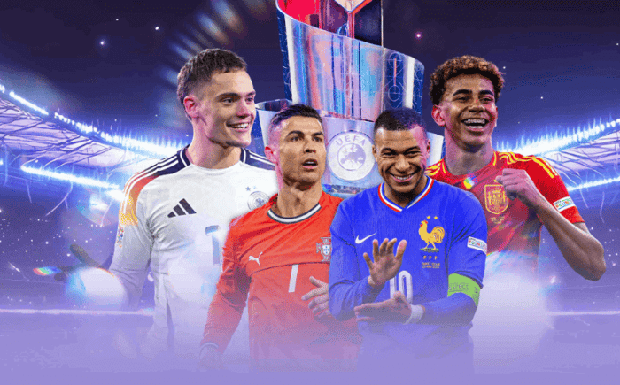 Detailed football action figures of Lionel Messi, Bukayo Saka, Declan Rice, Son Heung-min, Jude Bellingham, and Erling Haaland in their national and club kits.