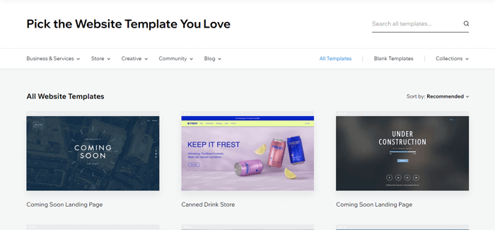 Wix templates