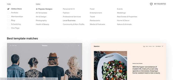 Squarespace templates