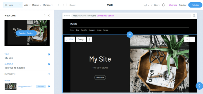 Wix adi editor
