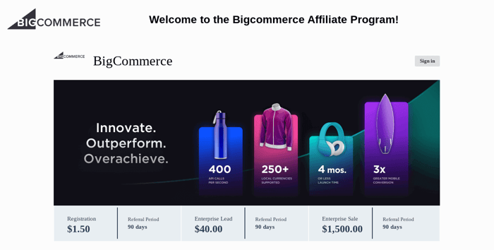 Bigcommerce affiliate program earnings