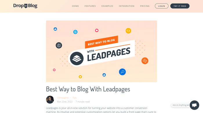 DropInBlog for Leadpages