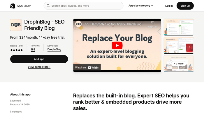 DropInBlog for Shopify
