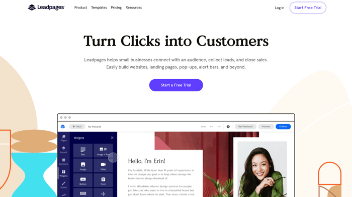 Leadpages homepage