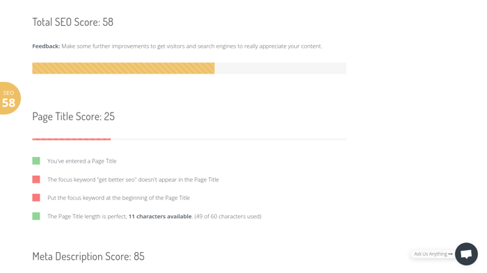 DropInBlog SEO Ananlyzer