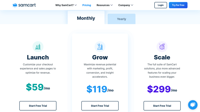SamCart pricing