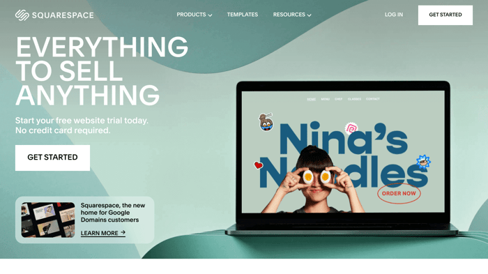 Squarespace review: homepage