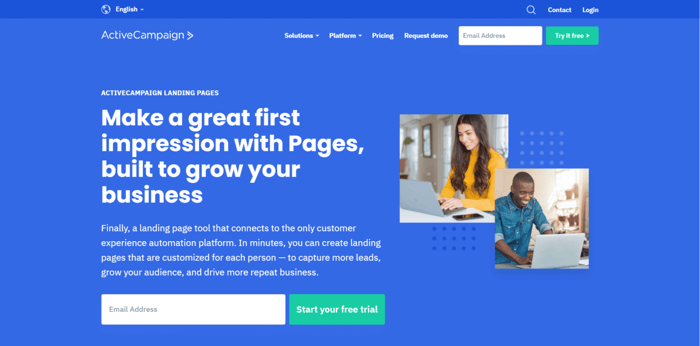 ActiveCampaign landing pages