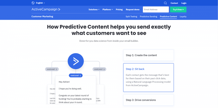 ActiveCampaign predictive content
