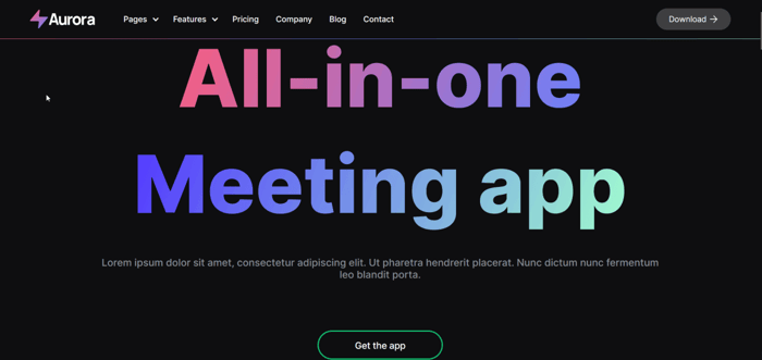 Aurora Webflow template