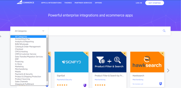 BigCommerce app store