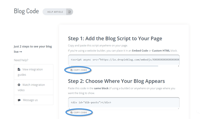 Bubble blog install step